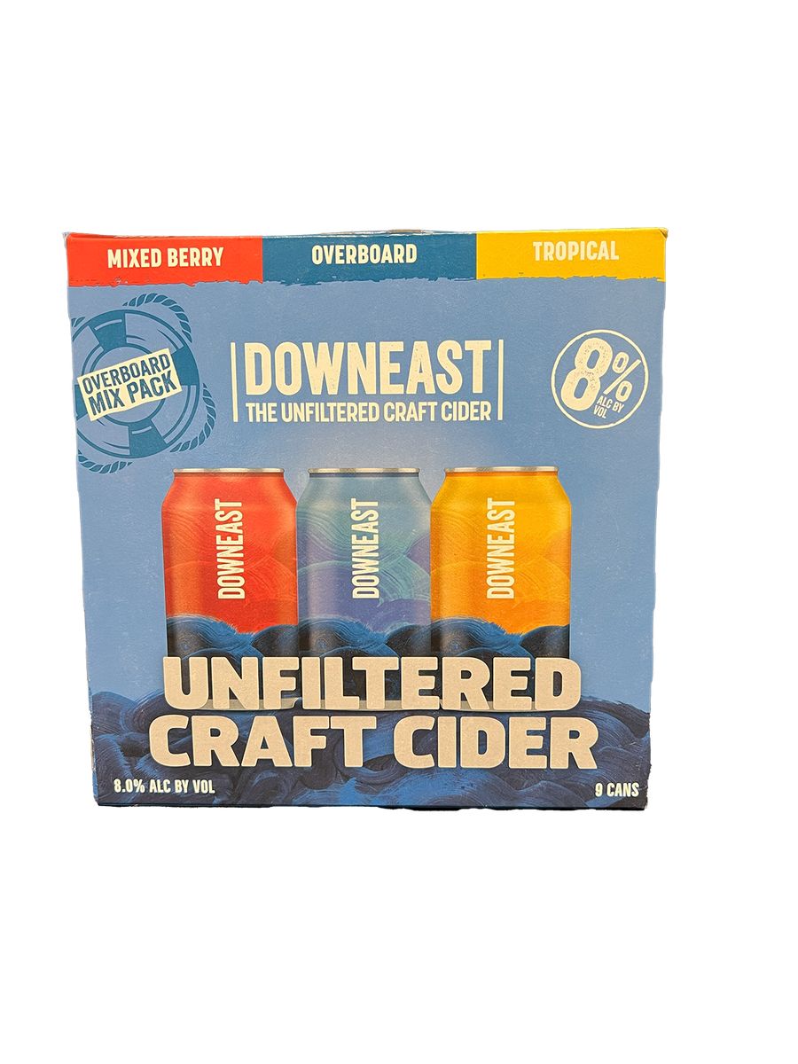Downeast Overboard 8% ABV Cider Variety 12 Pack Cans