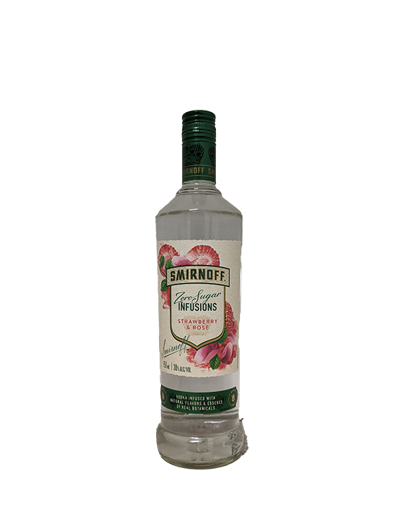 Smirnoff 0 Sugar Strawberry & Rose Vodka 750ML