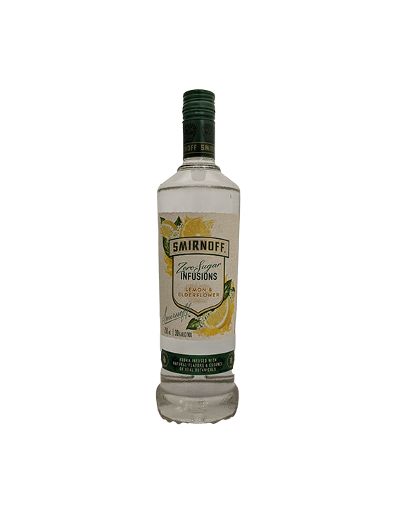Smirnoff 0 Sugar Lemon & Elderflower Vodka 750ML
