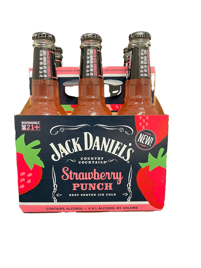 Jack Daniels Cocktails Strawberry Punch 6 Pack Bottles