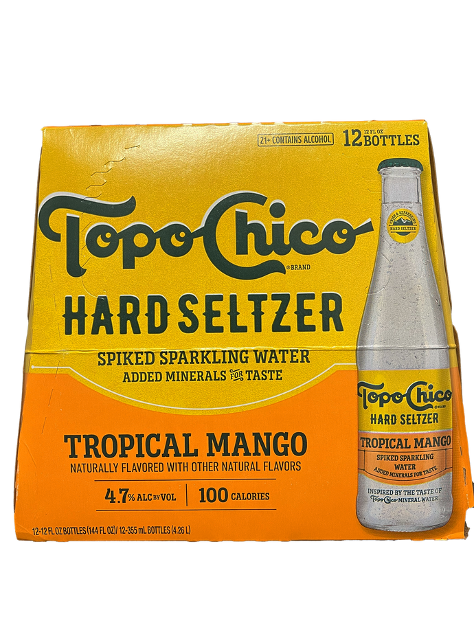 Topo Chico Tropical Mango Hard Seltzer 12 Pack Bottles