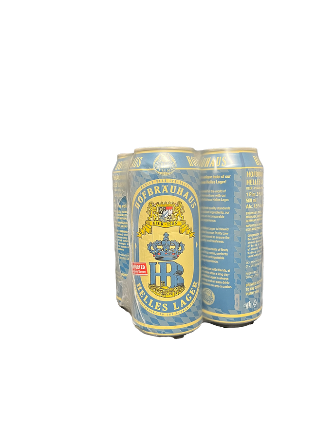 Hofbrauhaus Helles Lager 4 Pack Cans