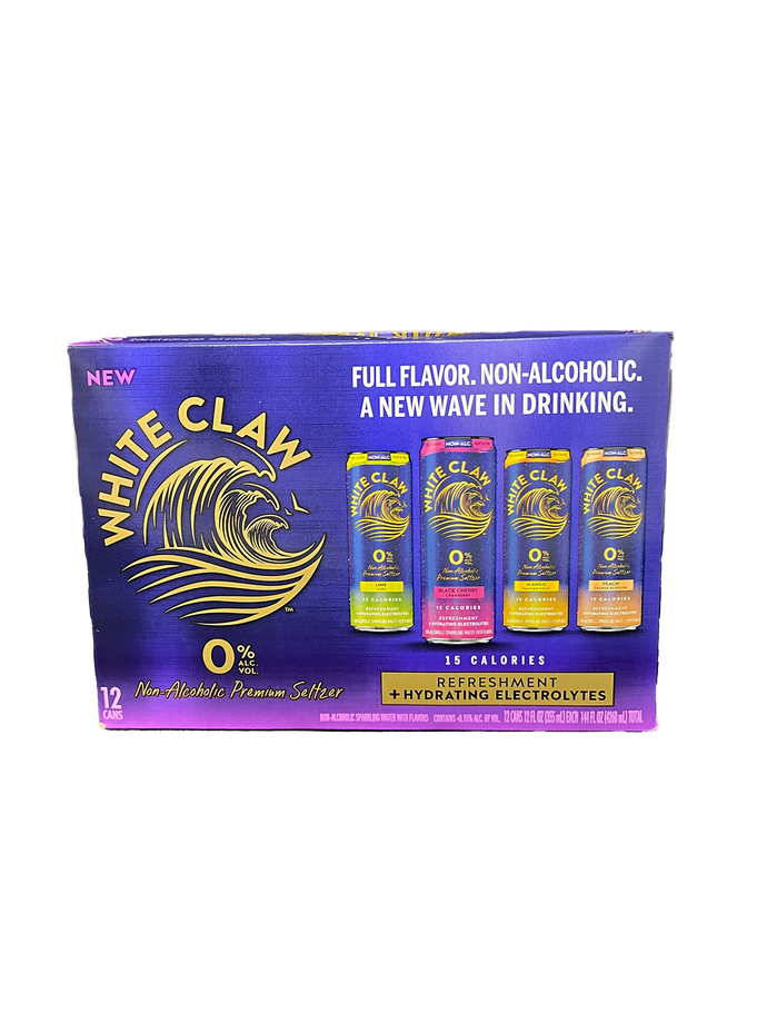 White Claw Non-Alcoholic Variety Seltzer 12 Pack Cans