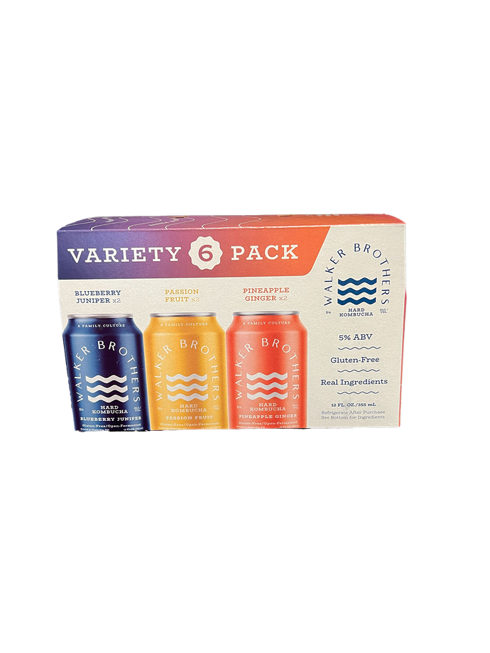 Walker Brothers Hard Kombucha Variety 6 Pack Cans