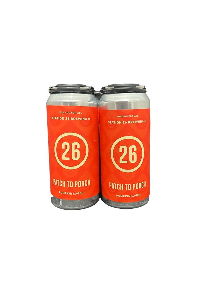 Station 26 Patch To Porch Pumpkin Lager 4 Pack Cans