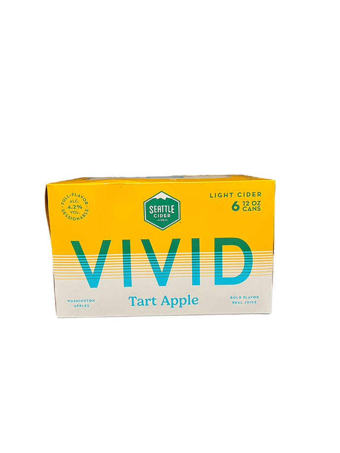 Seattle Vivid Light Cider Tart Apple 6 Pack Cans