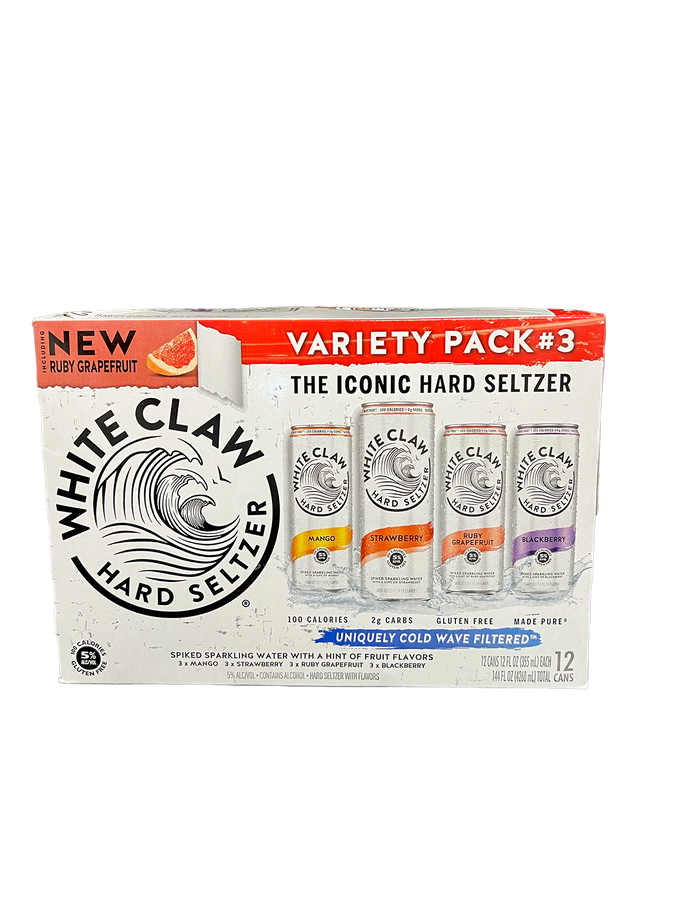 White Claw Variety #3 Hard Seltzer 12 Pack Cans