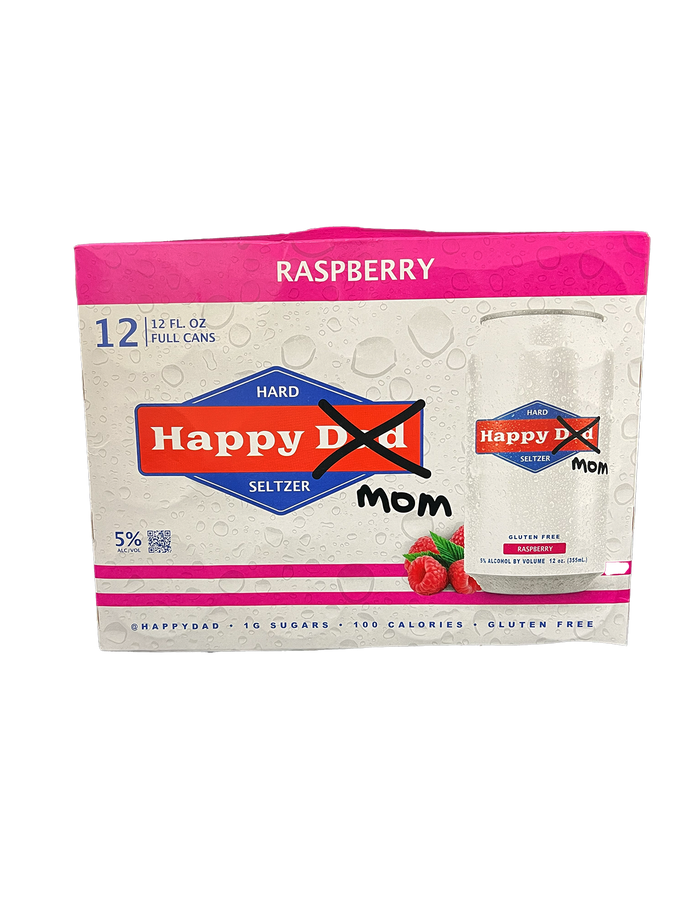Happy Dad-Mom Raspberry Hard Seltzer 12 Pack Cans