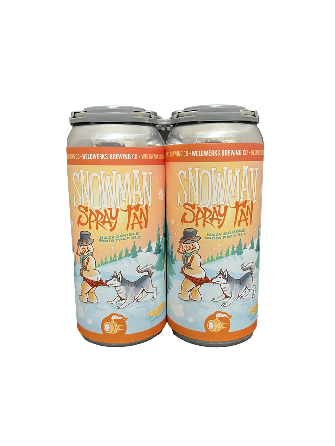 Weldwerks Snowman Spray Tan Hazy DIPA 4 Pack Cans