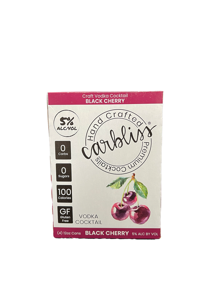 Carbliss Black Cherry Vodka Cocktail 4 Pack Cans