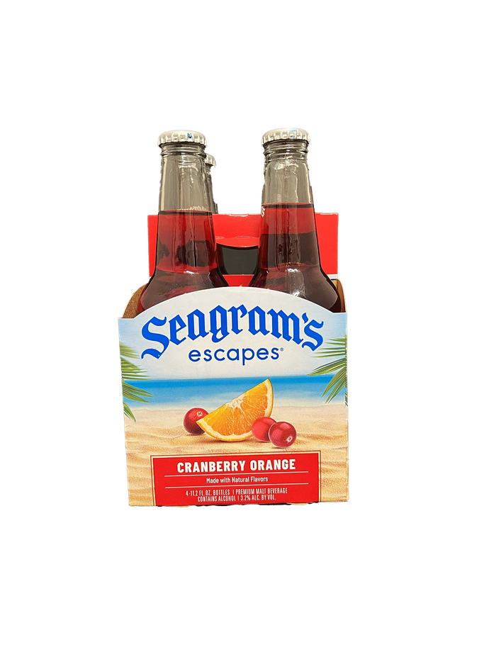 Seagrams Escapes Cranberry Orange 4 Pack Bottles