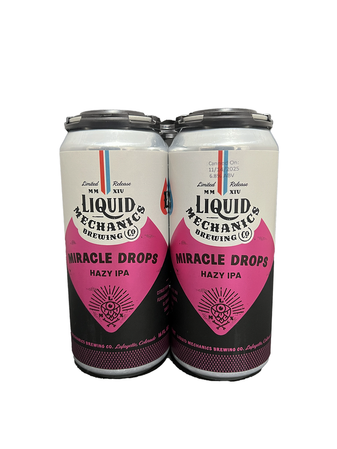 Liquid Mechanics Miracle Drops Hazy IPA 4 Pack Cans