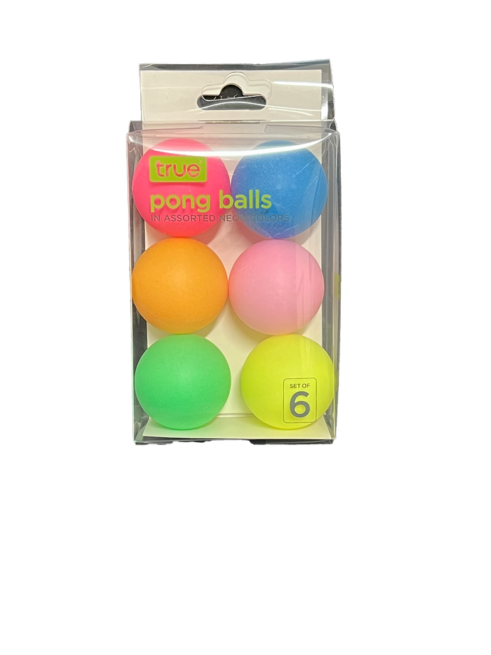 True Neon Ping Pong Balls 6 Pack