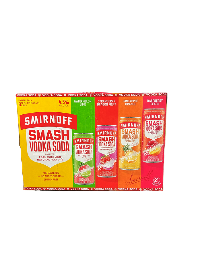 Smirnoff Smash Vodka Soda Variety 8 Pack Cans