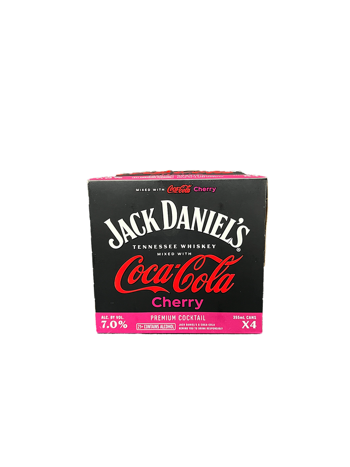 Jack Daniels Whiskey & Cherry Coke 4 Pack Cans