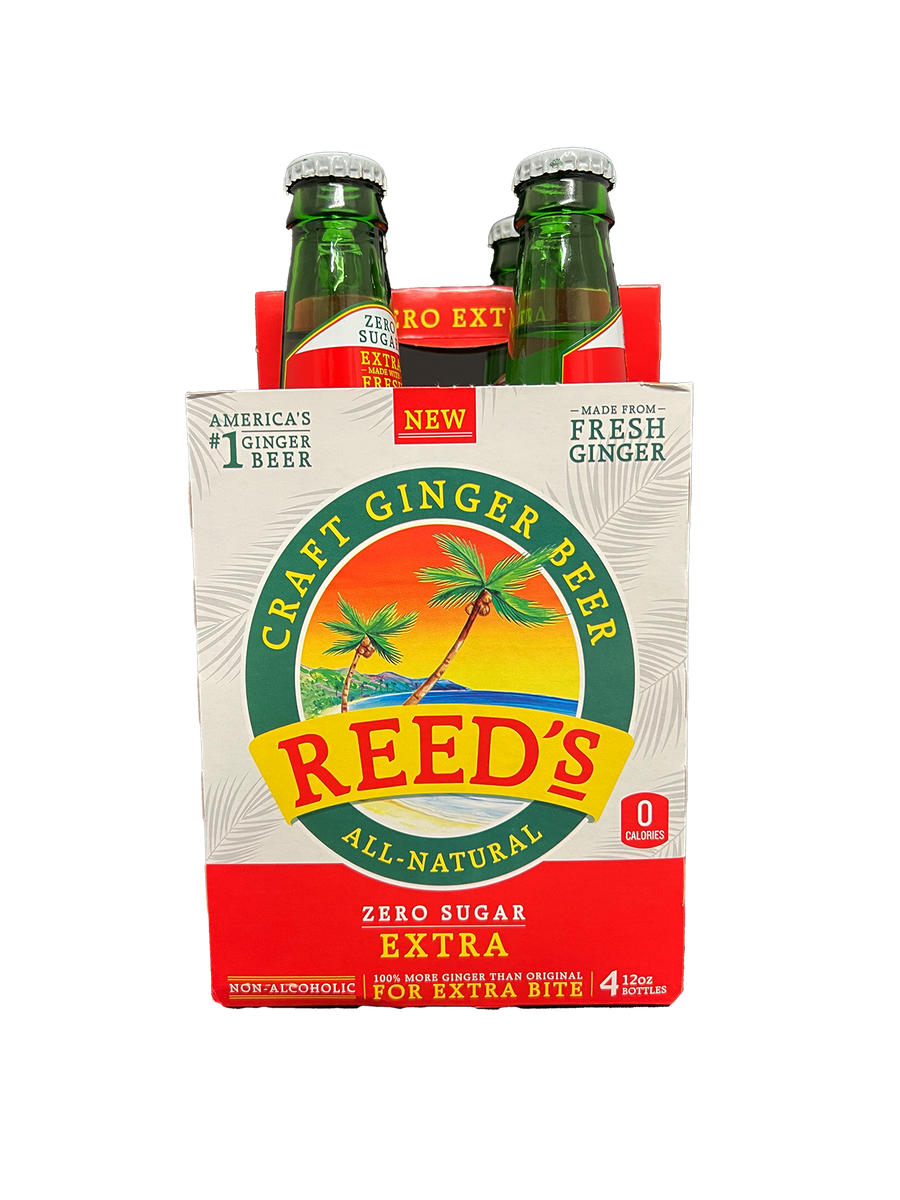 Reeds Ginger Beer Zero Sugar 4 Pack Bottles