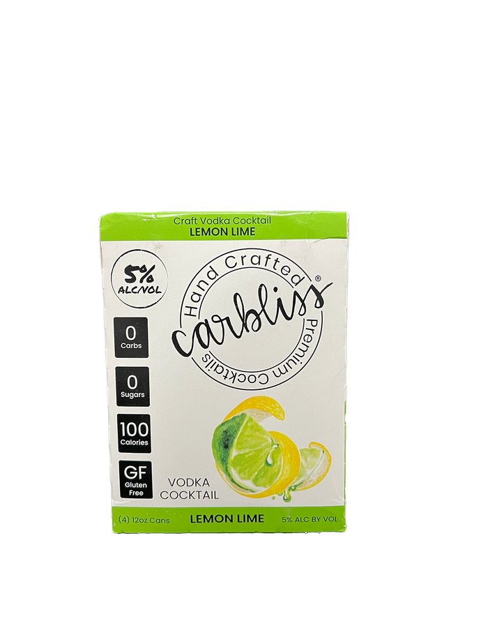 Carbliss Lemon Lime Vodka Cocktail 4 Pack Cans