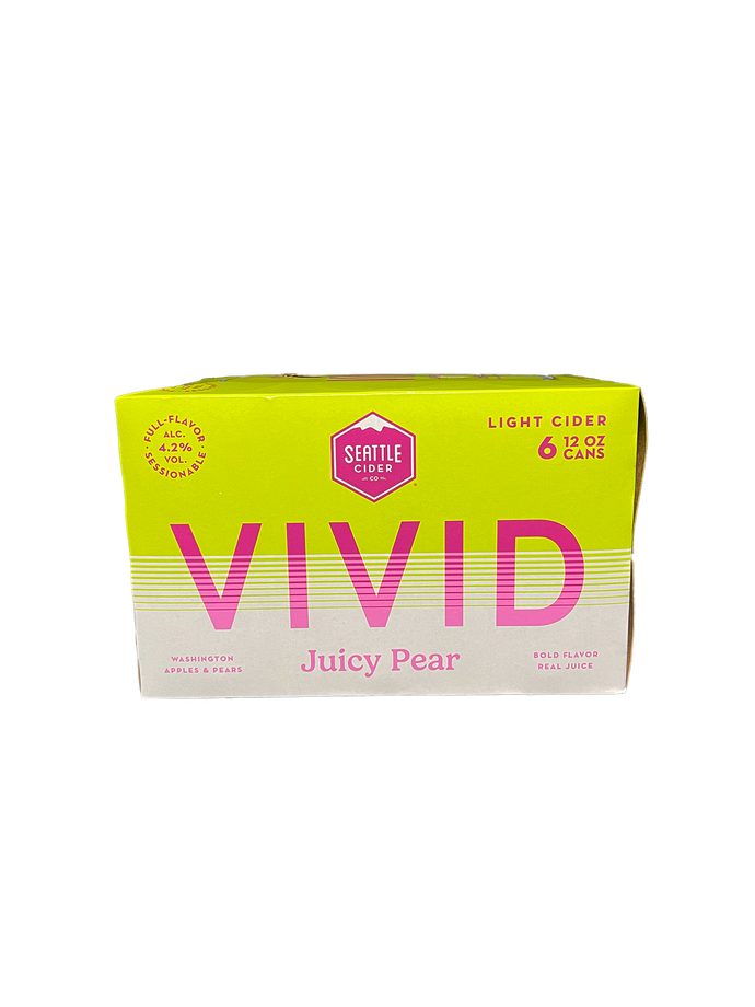 Seattle Vivid Light Cider Juicy Pear 6 Pack Cans