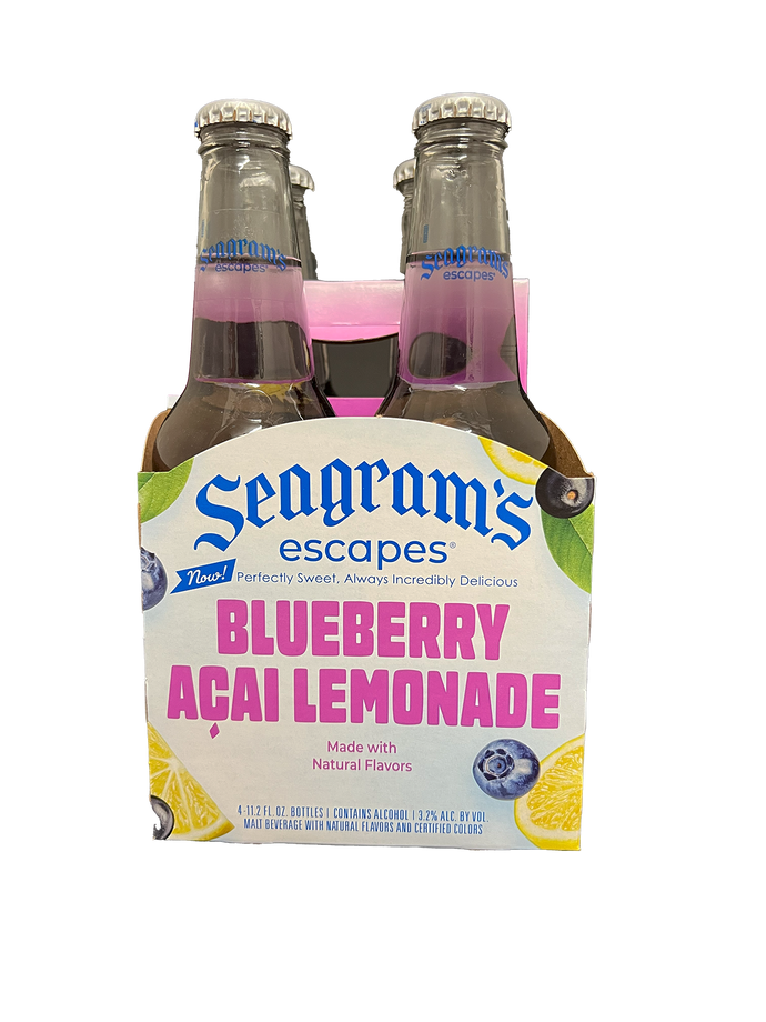 Seagrams Escapes Blueberry Acai Lemonade 4 Pack Bottles