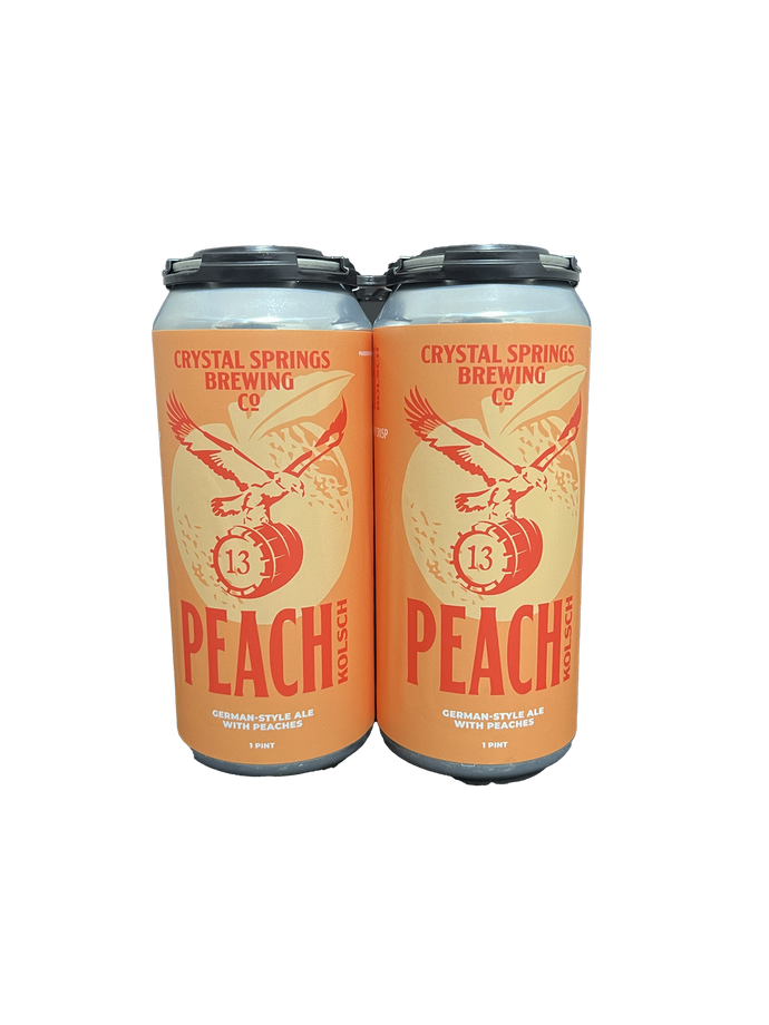 Crystal Springs Peach Kolsch 4 Pack Cans