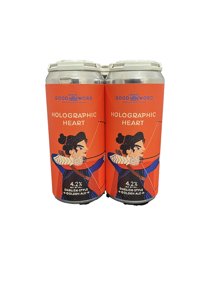 Good Word Holographic Heart Golden Ale 4 Pack Cans