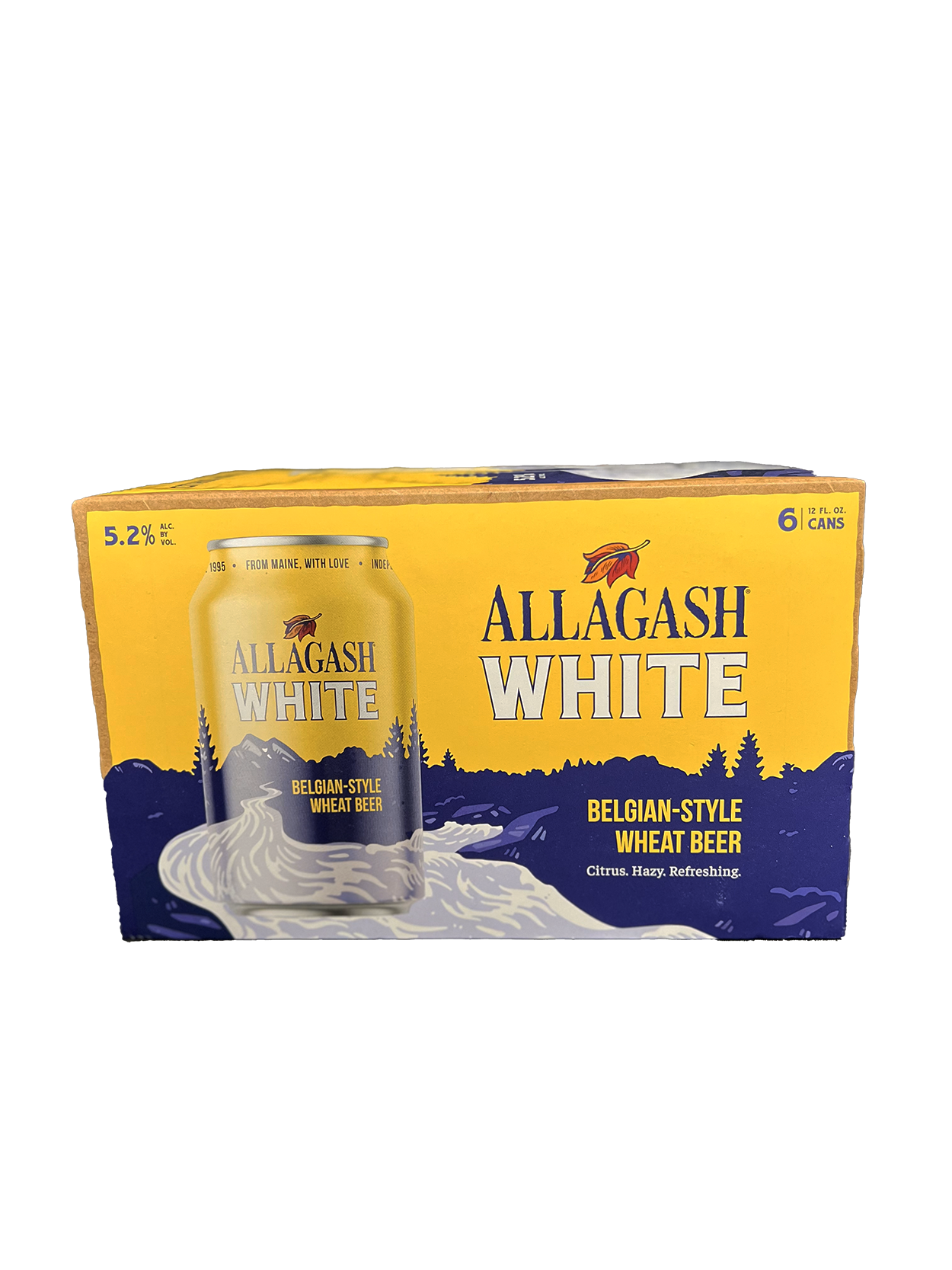 Allagash White Wheat Beer 6-Pack Cans - Refreshing Craft Beer, 5.2% ABV