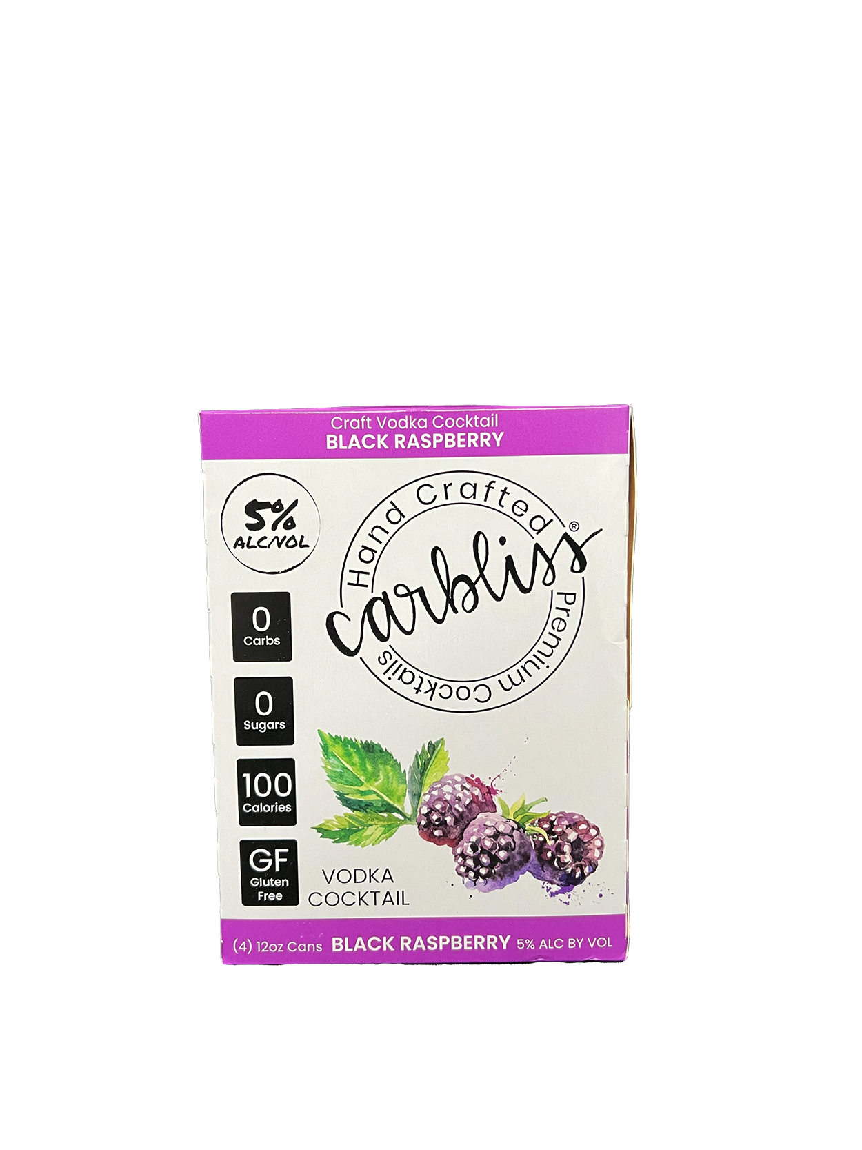 Carbliss Black Raspberry Vodka 4 Pack Cans