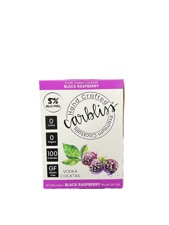 Carbliss Black Raspberry Vodka 4 Pack Cans