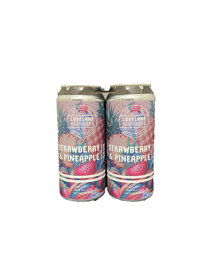 Loveland Aleworks Strawberry & Pineapple American Sour Ale 4 Pack Cans