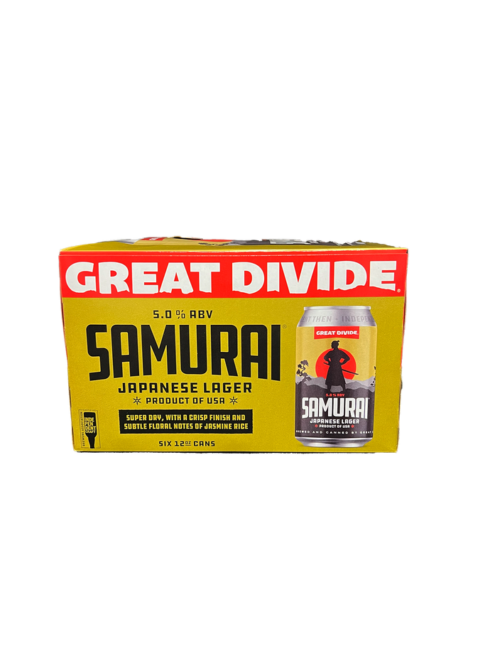 Great Divide Samurai Japanese Lager 6 Pack Cans
