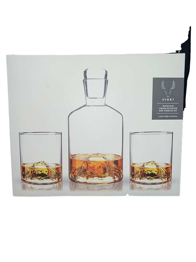 Viski Mountain Liquor Decanter Set 3 Piece