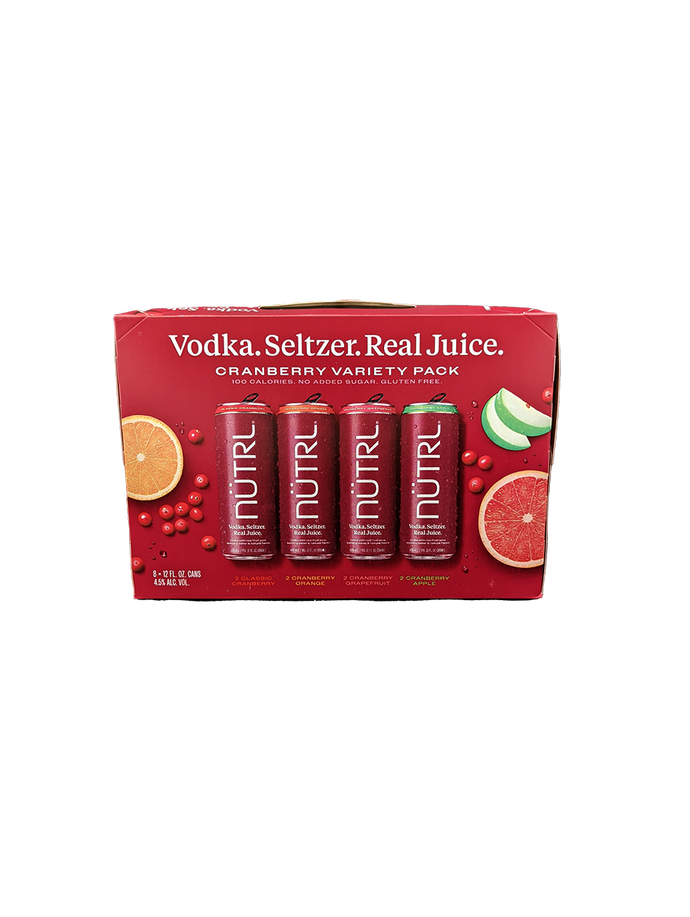 Nutrl Vodka Seltzer Cranberry Variety 8 Pack Cans