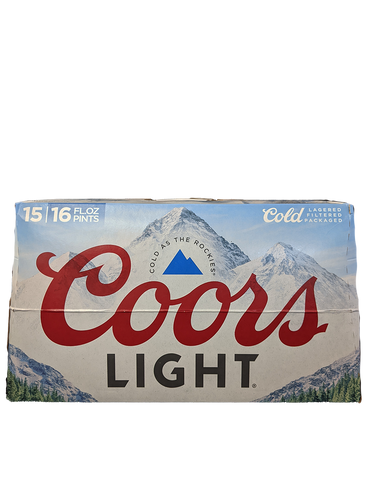 Coors Light 16oz Aluminum 15 Pack Bottles